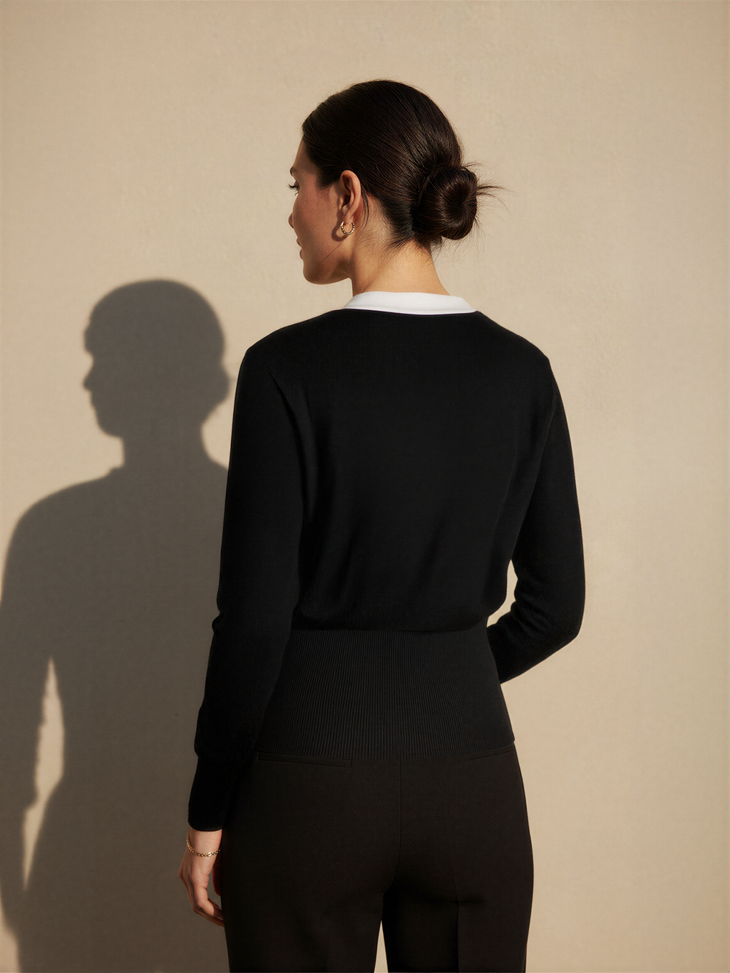 Bow Tie Knit Cardigan with Pearl Buttons