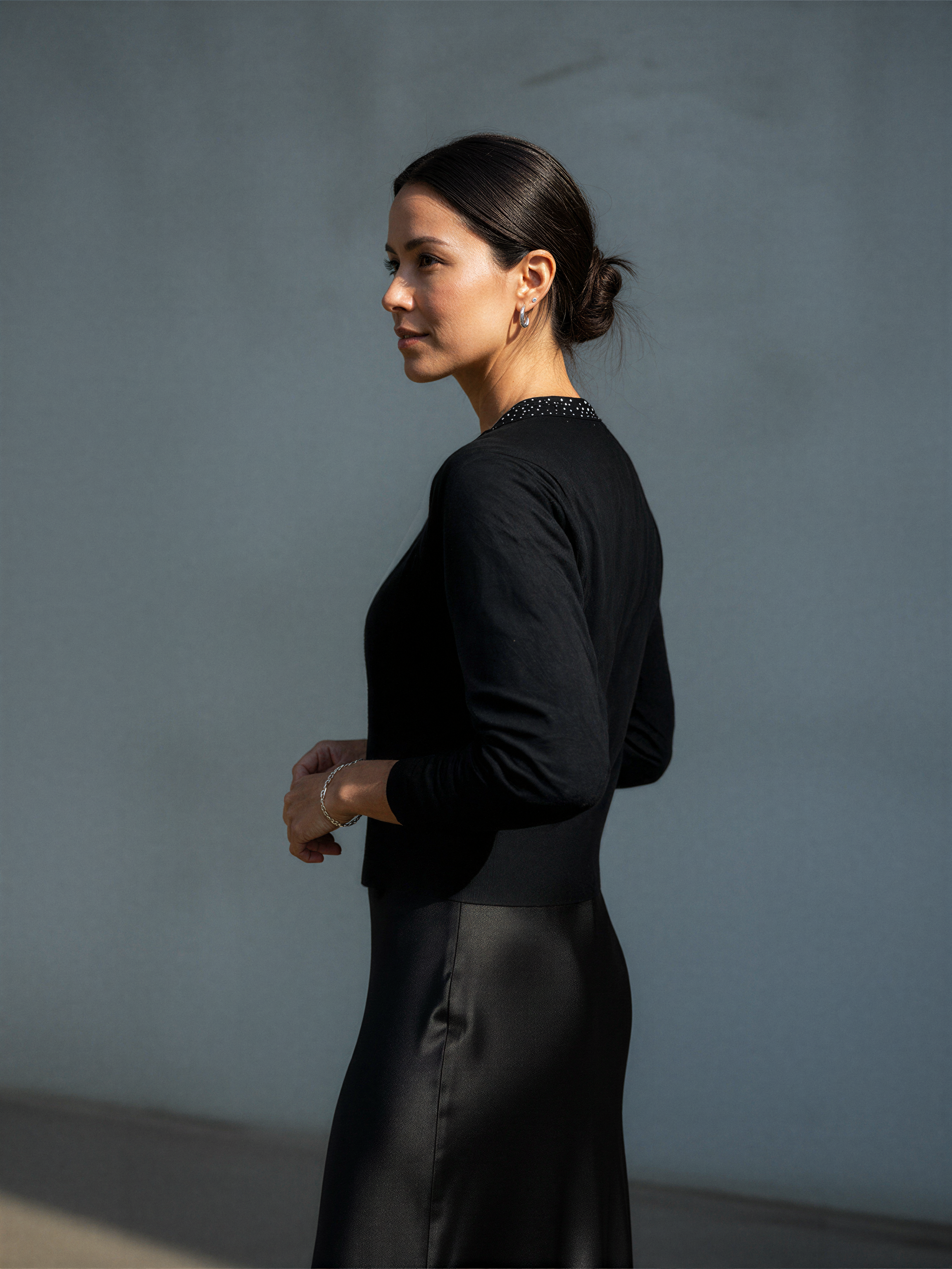 Embellished Open-Front Knit Cardigan